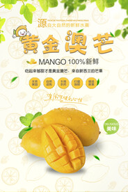 黄金澳洲芒果促销宣传海报