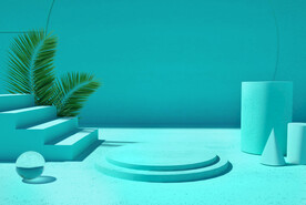 C4D模型蓝色风格电商立体场景