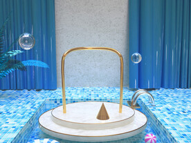 C4D模型蓝色电商立体场景
