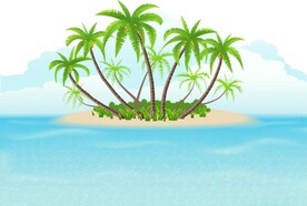 夏日海道椰子树矢量图