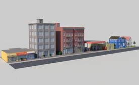 c4d模型房子建筑玩具街道住宅