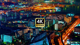 短视频素材航拍夜晚城市建筑群