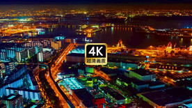 短视频素材航拍夜晚城市建筑群