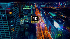 短视频素材航拍夜晚城市街道