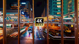 短视频素材夜晚街道车流闪耀