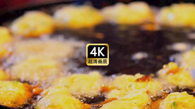 短视频素材油炸食品加工过程