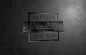 深色背景纹理质感logo样机