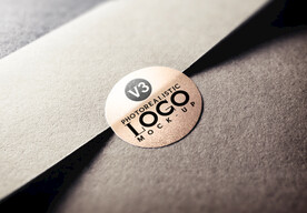 封口金色贴纸logo样机素材