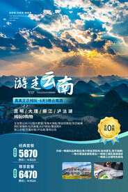 云南旅游旅行活动宣传海报素材