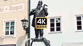 短视频素材近焦摄影街区雕塑