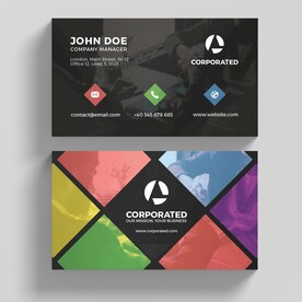 色块拼贴风格名片模板