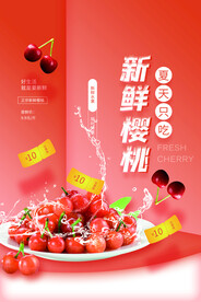 新鲜水果促销活动海报素材