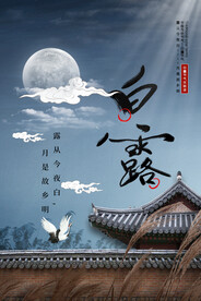 白露节气传统活动宣传海报素材