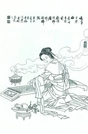 弹琴仕女