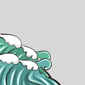卡通海浪           
