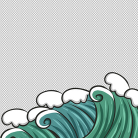 卡通海浪           