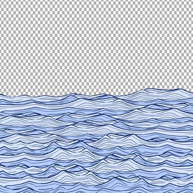 手绘海水