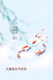 大暑节气传统活动宣传海报素材