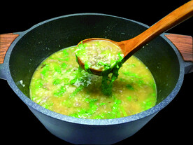 二米荞面疙瘩青菜粥