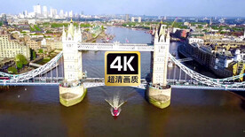 短视频素材游轮驶过跨海大桥