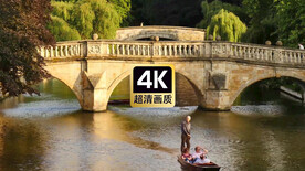 短视频素材河道上观光的游船