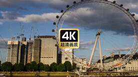 短视频素材海边游乐场巨型摩天轮