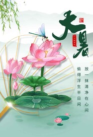 大暑节气传统活动宣传海报素材