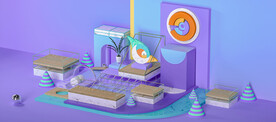 C4D模型小清新风格电商立体