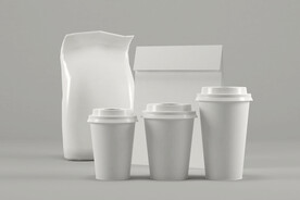奶茶杯纸袋展示场景样机素材