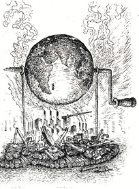 创意地球手绘插画图片