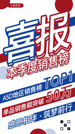 销售喜报海报