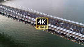 短视频素材航拍跨海大桥上的车流