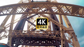 短视频素材仰拍视角经过城市桥梁