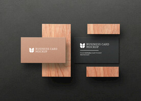 名片样机卡片正反面展示