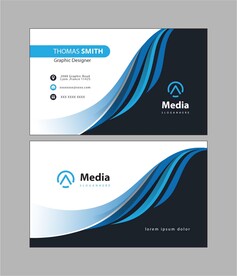 蓝色商务简约名片设计