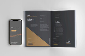 画册内页和手机屏幕贴图样机