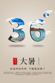24节气之大暑海报设计图片