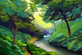 风景插画 