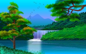 风景插画 