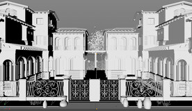 C4D模型建筑房子别墅欧洲欧式