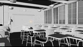 C4D模型课堂教室桌子椅子学桌