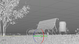 C4D模型公园一角植物花草