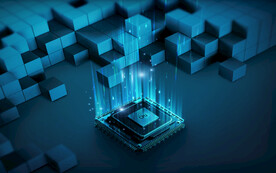 蓝色科技背景cpu