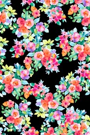 黑底花朵