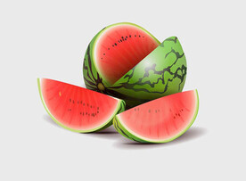 现实风格的西瓜