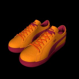 C4D模型PUMA黄红板鞋