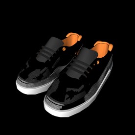 C4D模型橙黑运动鞋