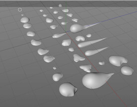 C4D模型水滴水珠露珠