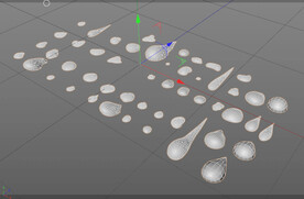 C4D模型水滴水珠露珠