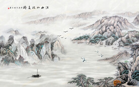 装饰画 花鸟画 新中式 山水 